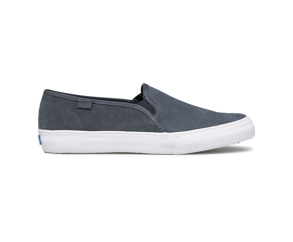 Slip On Γυναικεια - Keds Double Decker Suede - Γκρι - UONPZ0387